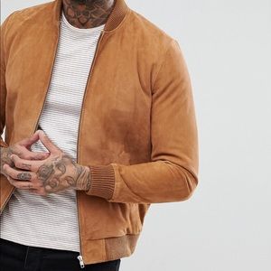 ASOS Tan Suede Bomber Jacket